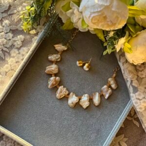 Baroque Pearl Statement Necklace & Earring Set
