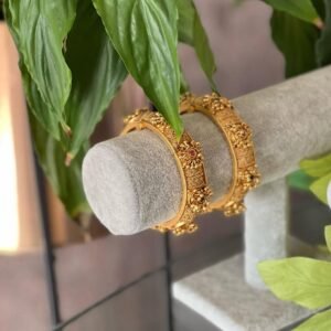 Antique Gold Temple Bangle Set